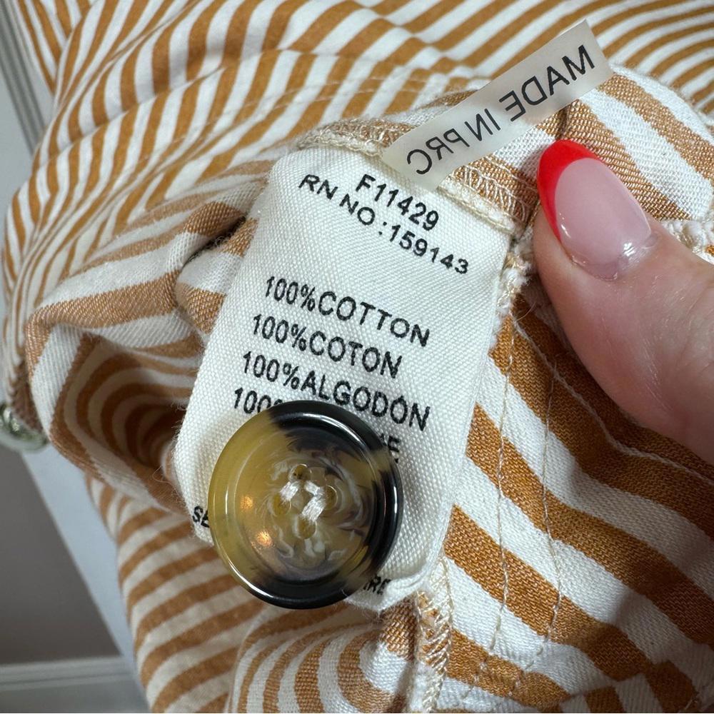 Frnch Alea Cotton Button Down Collared Stripe Dre… - image 7
